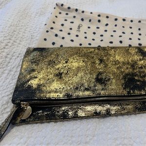 Clare V. Foldover Gold Clutch great condition